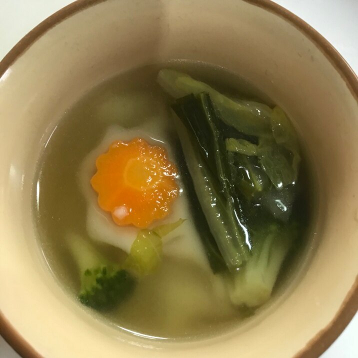 水餃子としろなとブロッコリーのスープ(^○^)